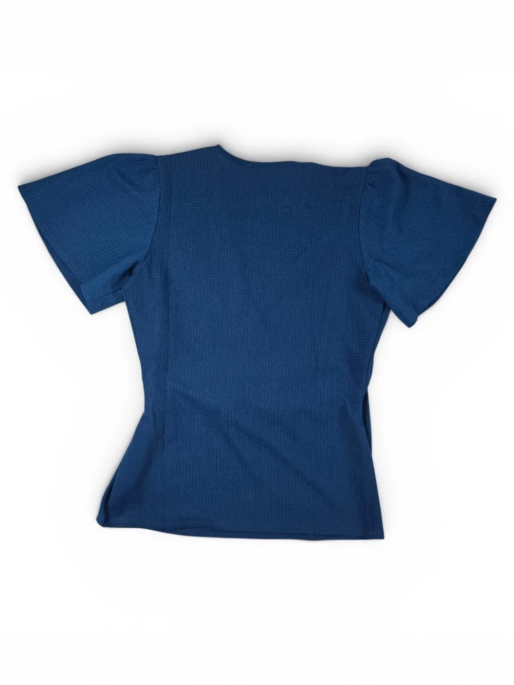 Michael Kors Navy Wrap Peplum Top with Buckle Detail NWT